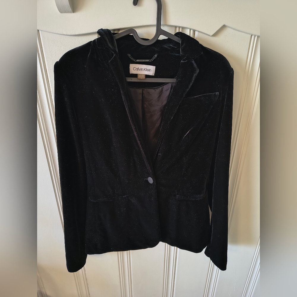 Calvin Klein Black Velvet Blazer